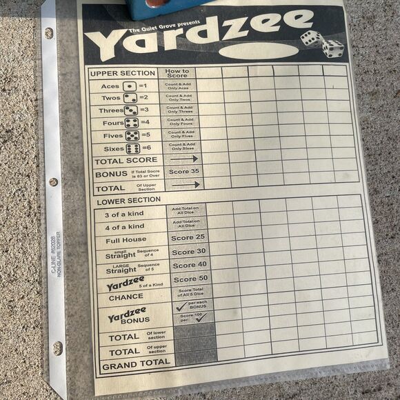 VTG Blue Red Giant Yahtzee Game Wooden Dice Set Yardzee Lawn Beach Deck Outdoor - Picture 2 of 5